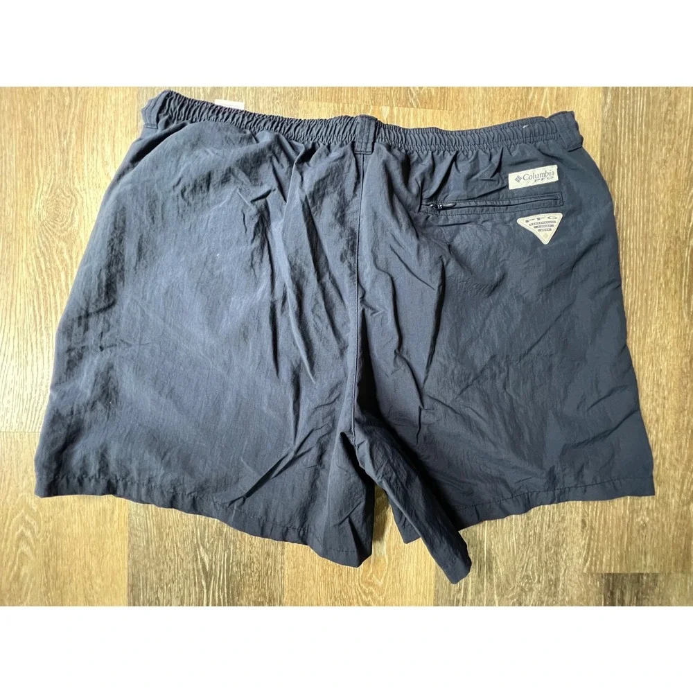 Columbia PFG Shorts Mens XL Blue Omni-Shade Nylon Mesh Lined Fishing Hiking